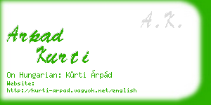 arpad kurti business card