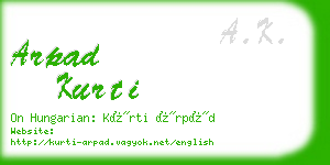 arpad kurti business card